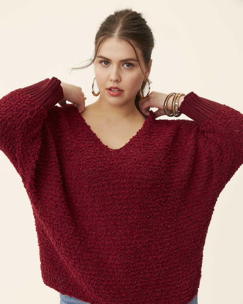 Front of plus size Judy Popcorn-Knit Sweater by 37 Orchard | Dia&Co | dia_product_style_image_id:181642